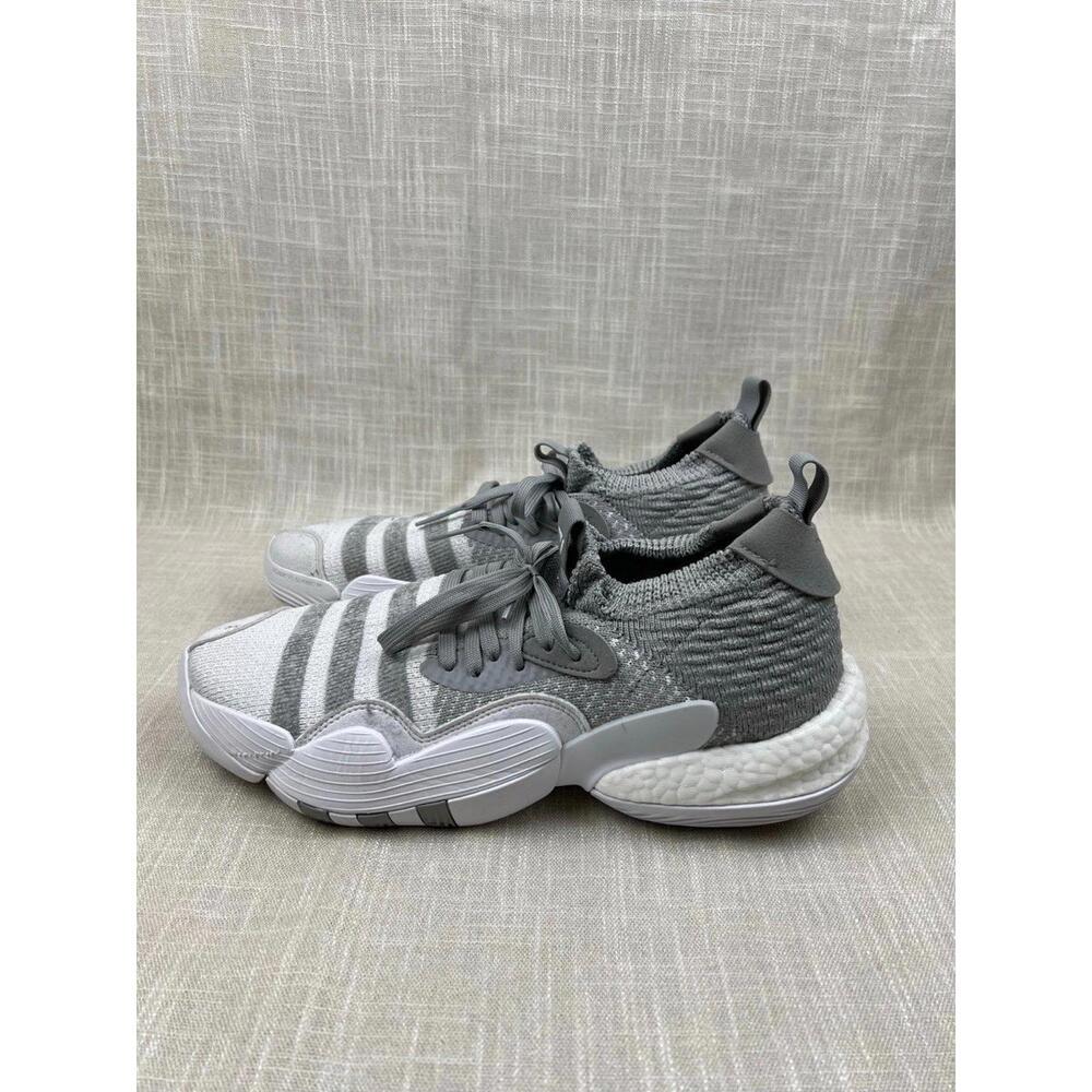 Adidas Gray and White Men's Knit Sneakers Size 11.5